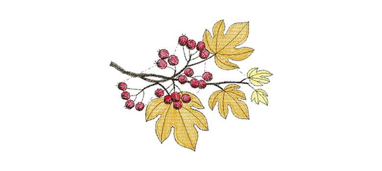 autumn leaves embroidery pattern