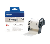 The Brother DK-22212 Black on White Continuous Film Label Roll – 62mm. Tape is 15.24m long.