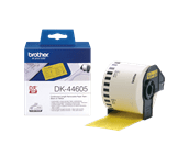 The Brother DK-44605 Black on Yellow Continuous Paper Label Tape with Removable Adhesive – 62mm. Tape is 30.48m long