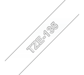 Brother TZe-135 White On Clear Labelling Tape – 12mm wide