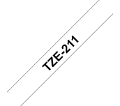 Brother TZe-211 Black on White Labelling Tape – 6mm wide