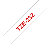 Brother TZe-232 Red on White Labelling Tape – 12mm wide