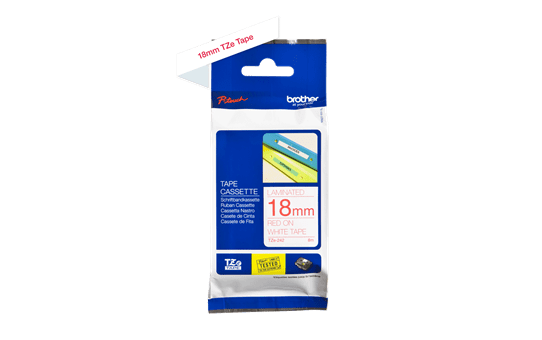 Genuine Brother TZe-242 Labelling Tape Cassette – Red on White, 18mm wide 2