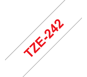 Brother TZe-242 Red on White Labelling Tape – 18mm wide