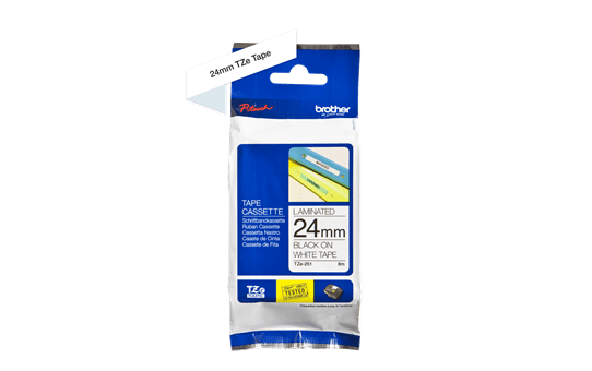 Genuine Brother TZe-251 Labelling Tape Cassette – Black on White, 24mm wide 2