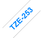 Brother TZe-253 Blue on White Labelling Tape – 24mm wide