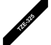 Brother TZe-325 White on Black Labelling Tape – 9mm wide