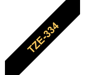 Brother TZe-334 Gold On Black Labelling Tape – 12mm wide