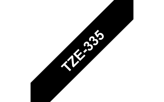 Genuine Brother TZe-335 Labelling Tape – White on Black, 12mm wide 3
