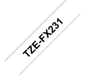 Brother TZe-FX231 Flexible ID Black on White Labelling Tape – 12mm