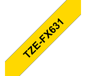 Brother TZe-FX631 Black on Yellow Flexible-ID Labelling Tape – 12mm