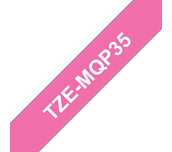 Brother TZe- MQP35 White on Berry Pink Labelling Tape – 12mm wide