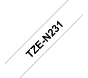 Brother TZe-N231 Non-Laminated Black on White Labelling Tape – 12mm wide