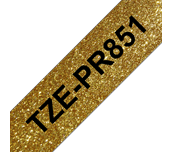 Brother TZe-PR851 Black on Premium Gold Labelling tape. 24mm wide, the tape is 8m long. Compatible with label printers that show the TZ or TZe logo.