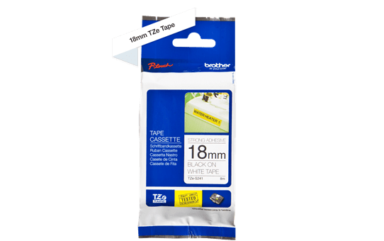 Genuine Brother TZe-S241 Labelling Tape Cassette – Black on White Strong Adhesive, 18mm wide 2