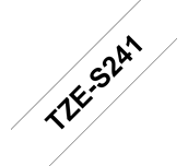 Brother TZe-S241 Black on White Strong Adhesive Labelling Tape – 18mm wide