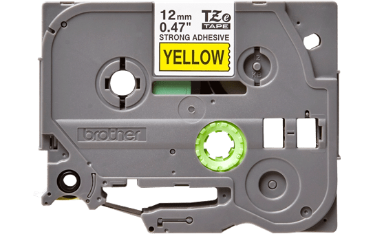 Genuine Brother TZe-S631 Labelling Tape Cassette – Black on Yellow Strong Adhesive, 12mm wide
